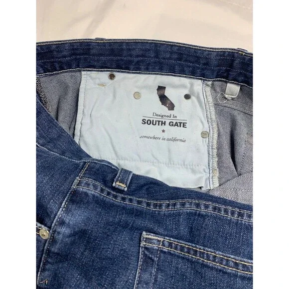 AG Adriano Goldschmied Becke Jean Shorts Women 32R Blue Relaxed Slim Distressed - Picture 8 of 8